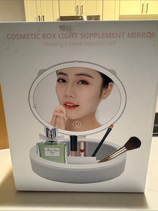 Other - Cosmetic Lighted Vanity Mirror with Storage - White